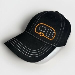 Freeform Airstream Baseball Cap Hat Size L/XL Retro Black Orange Camping Outdoor